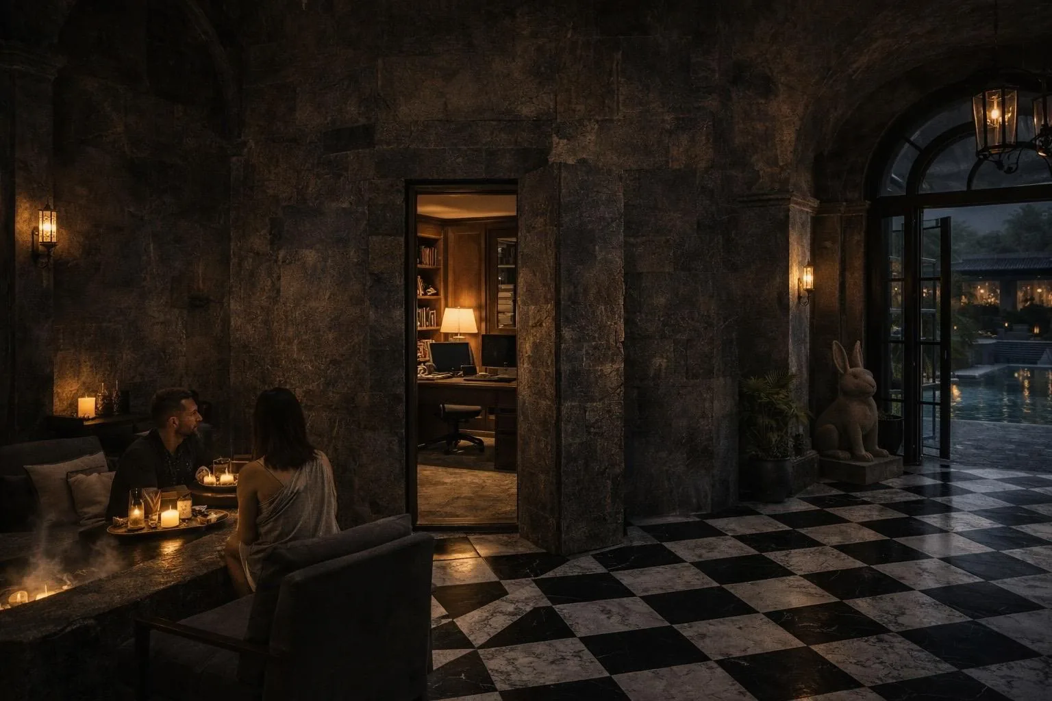 Lobby salon at The Ubud boutique hotel, Ubud, Bali